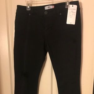 Cabi slim boyfriend size 8 distress black jeans.